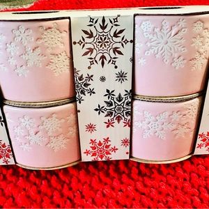 Pink snowflake ramekins set of 4